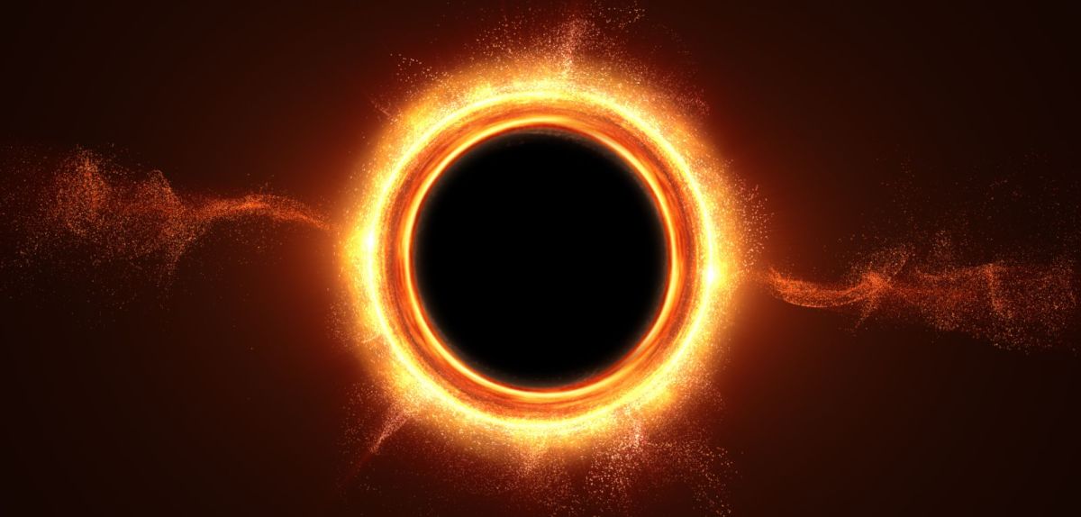 Grafische Darstellung eines Schwarzes Lochs.