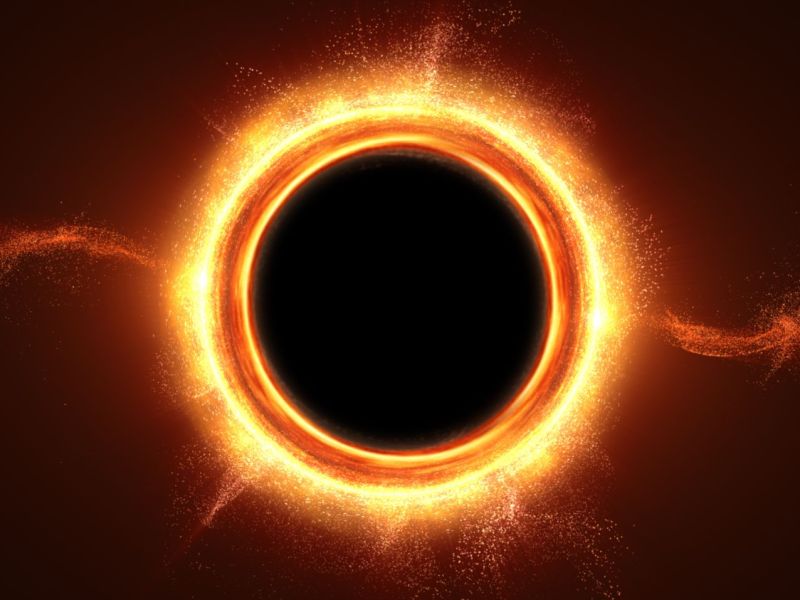 Grafische Darstellung eines Schwarzes Lochs.