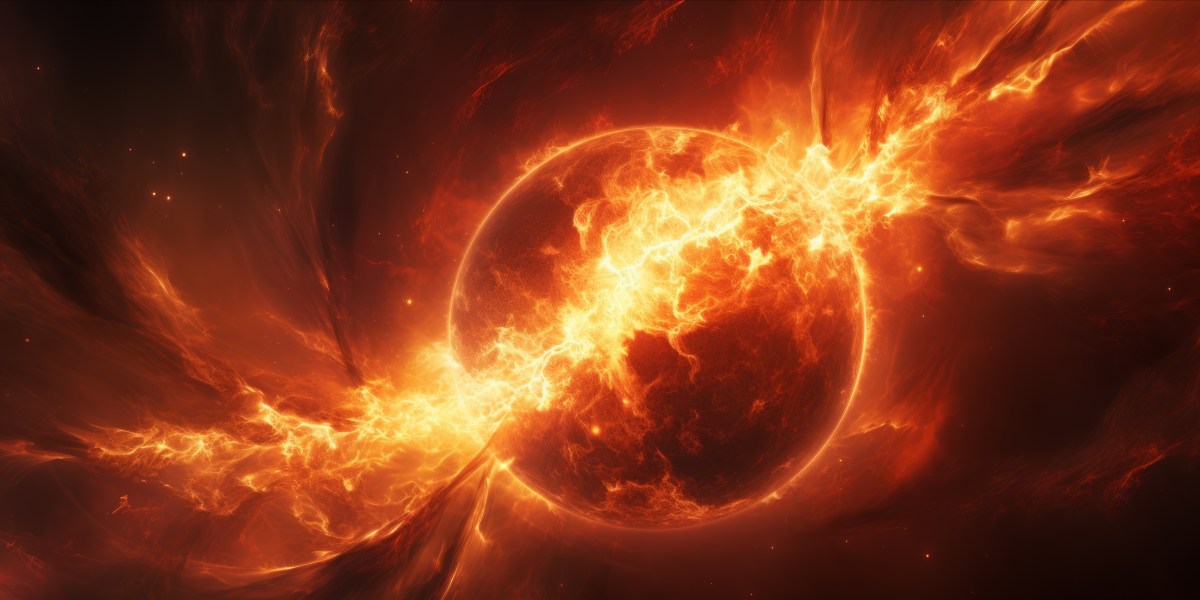KI-generiertes Bild eines starken Sonnensturms