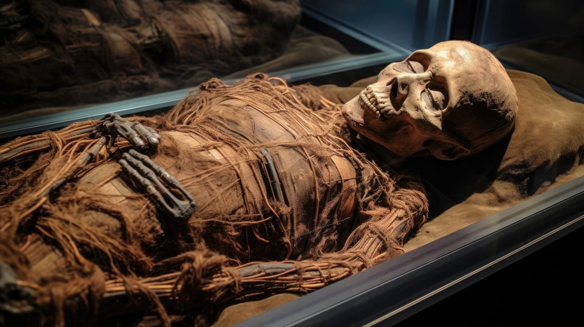 Die Mumie einer Frau.