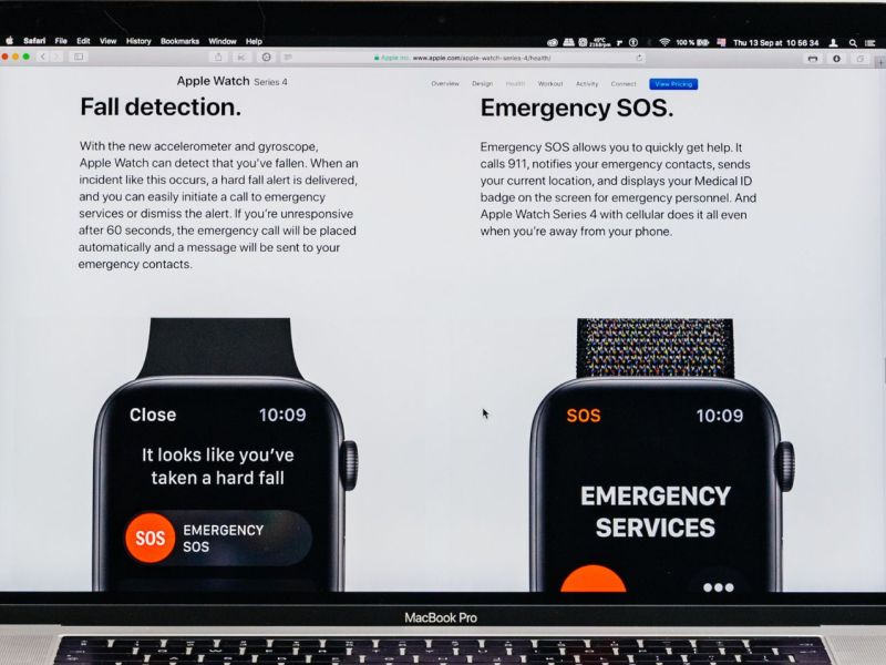 Apple Watch-Sturzerkennung auf MacBook.