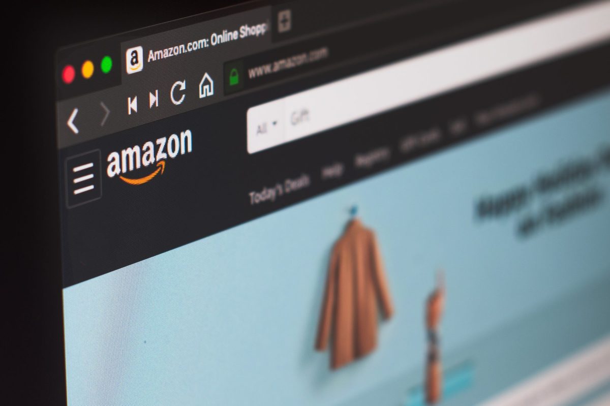 Bildschirm zeigt Amazon-Shopseite an.