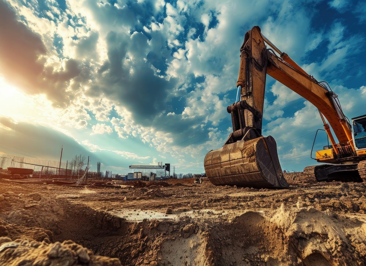 Bagger auf einer Baustelle
