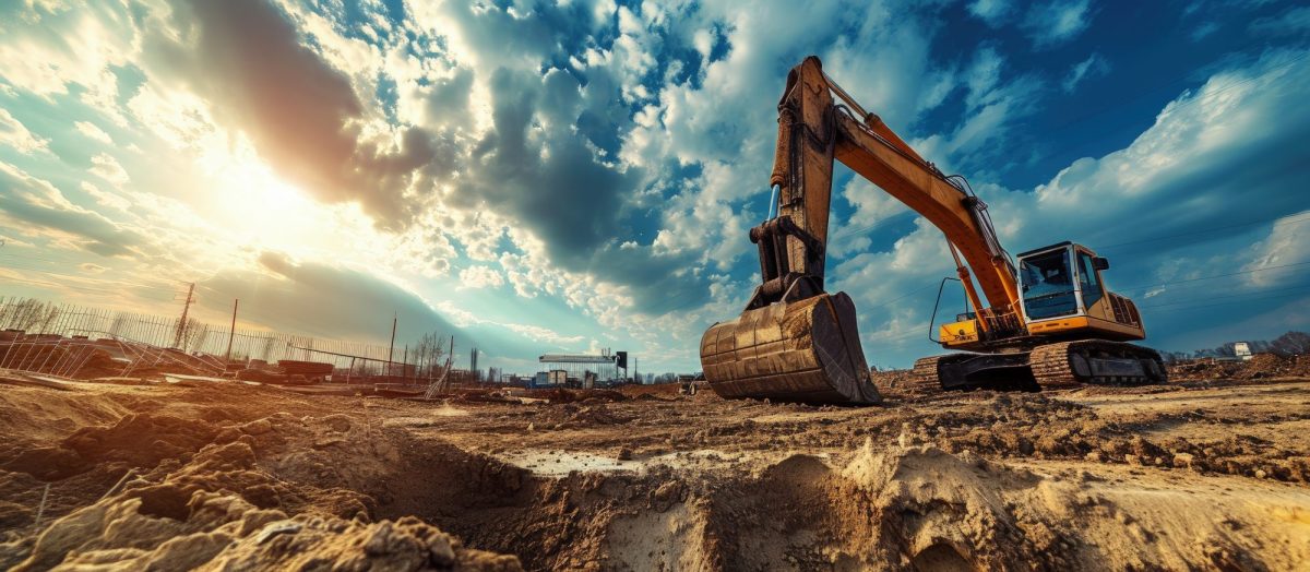 Bagger auf einer Baustelle