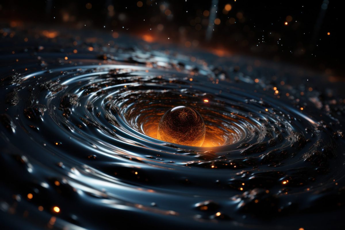 Illustration eines Schwarzen Lochs, das die geheimnisvolle Natur der Quantengravitation darstellt