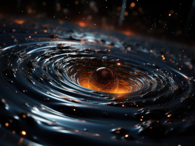 Illustration eines Schwarzen Lochs, das die geheimnisvolle Natur der Quantengravitation darstellt