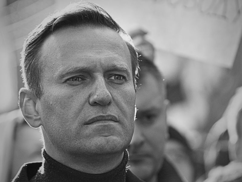 Alexei Nawalny auf dem Marsch zum Gedenken an Boris Nemzow im Februar 2020