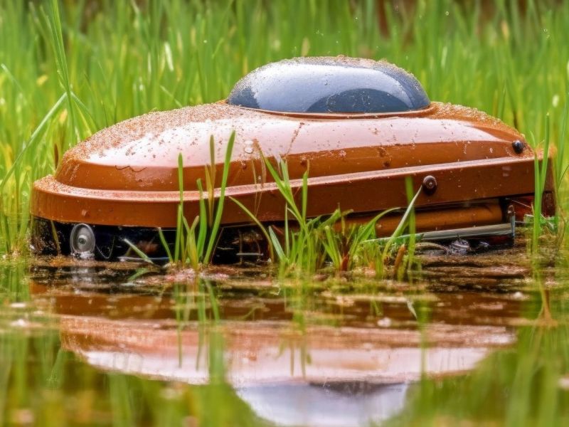 Mähroboter will nassen Rasen mähen