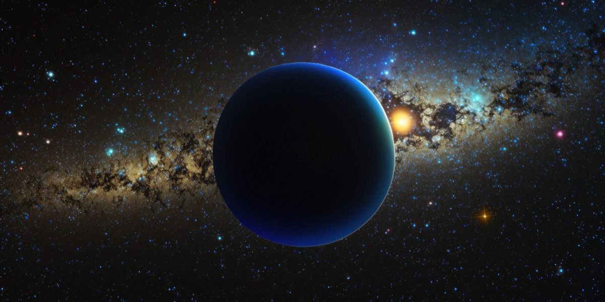 dunkler Planet im Weltraum