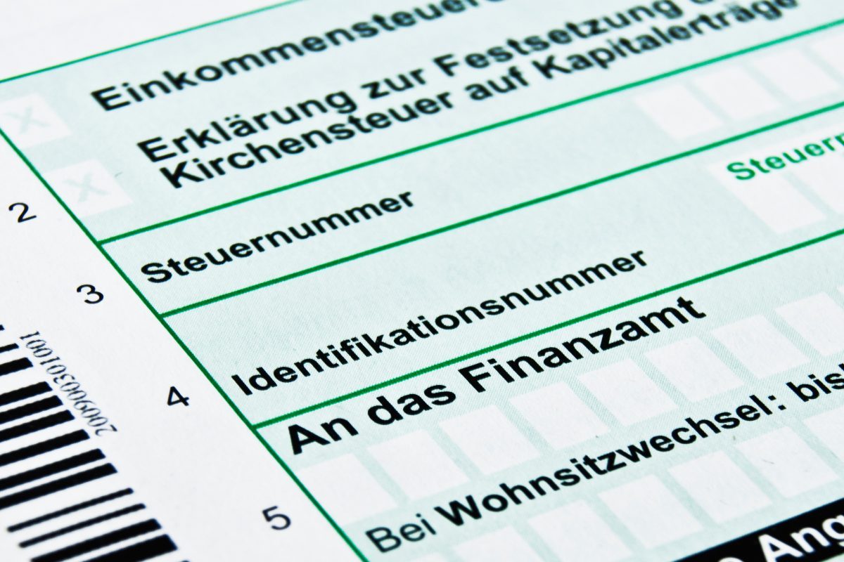 Nahaufnahme einer Steuererklärung