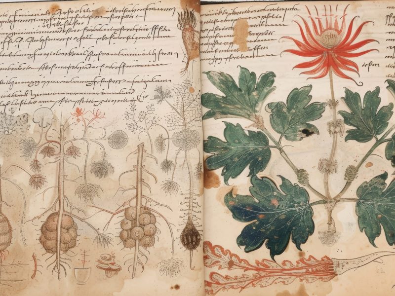 KI-generiertes Bild des Voynich-Manuskripts