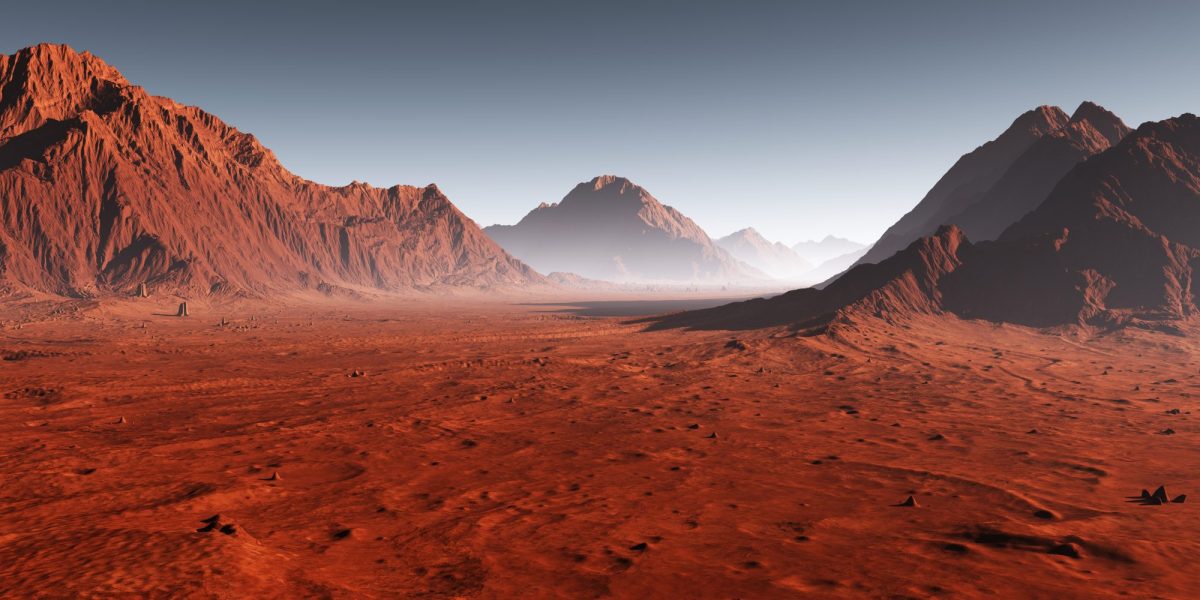 Weite Ebene auf dem Mars