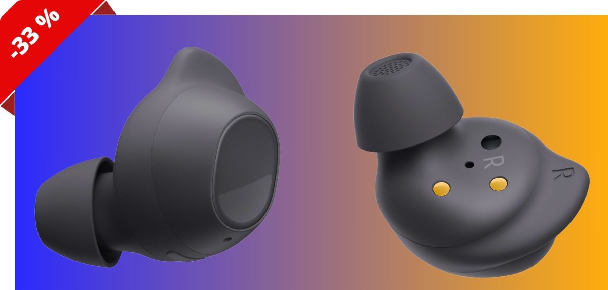 Samsung Galaxy Buds FE vor einem Farbverlauf