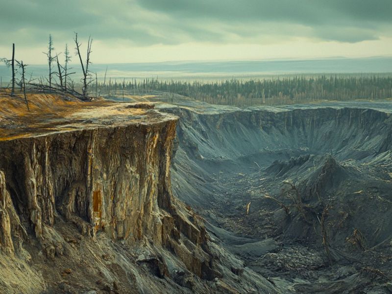 KI-generiertes Bild des Batagaika-Kraters