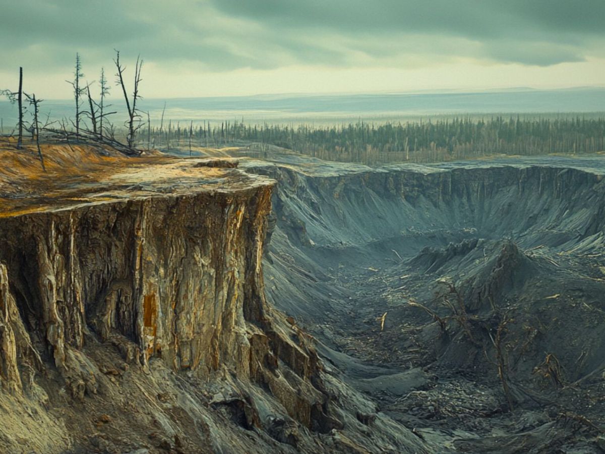 KI-generiertes Bild des Batagaika-Kraters