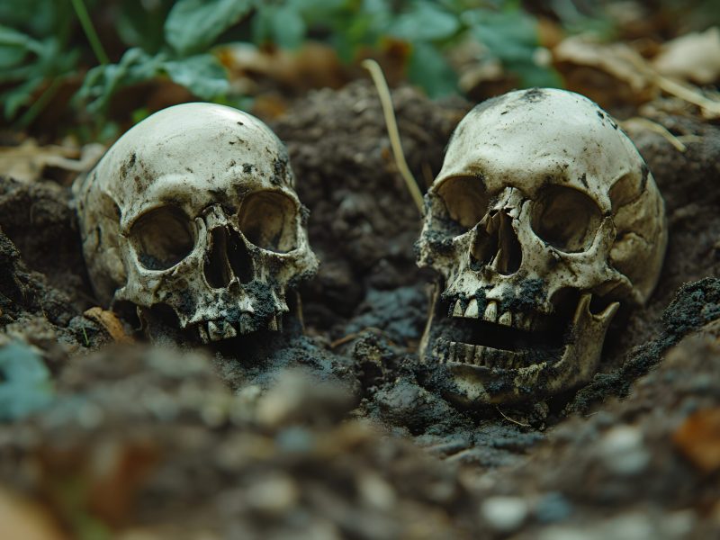 Archäologischer Fund im Wald.