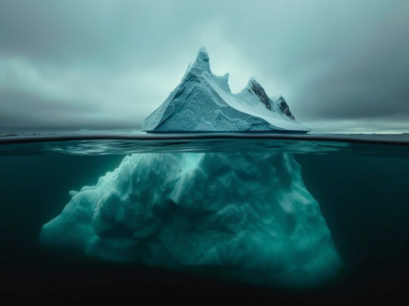 KI-generiertes Bild eines Eisbergs im Wasser
