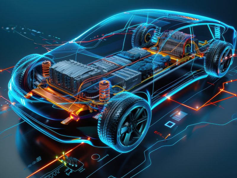 Grafik eine Elektroautos.