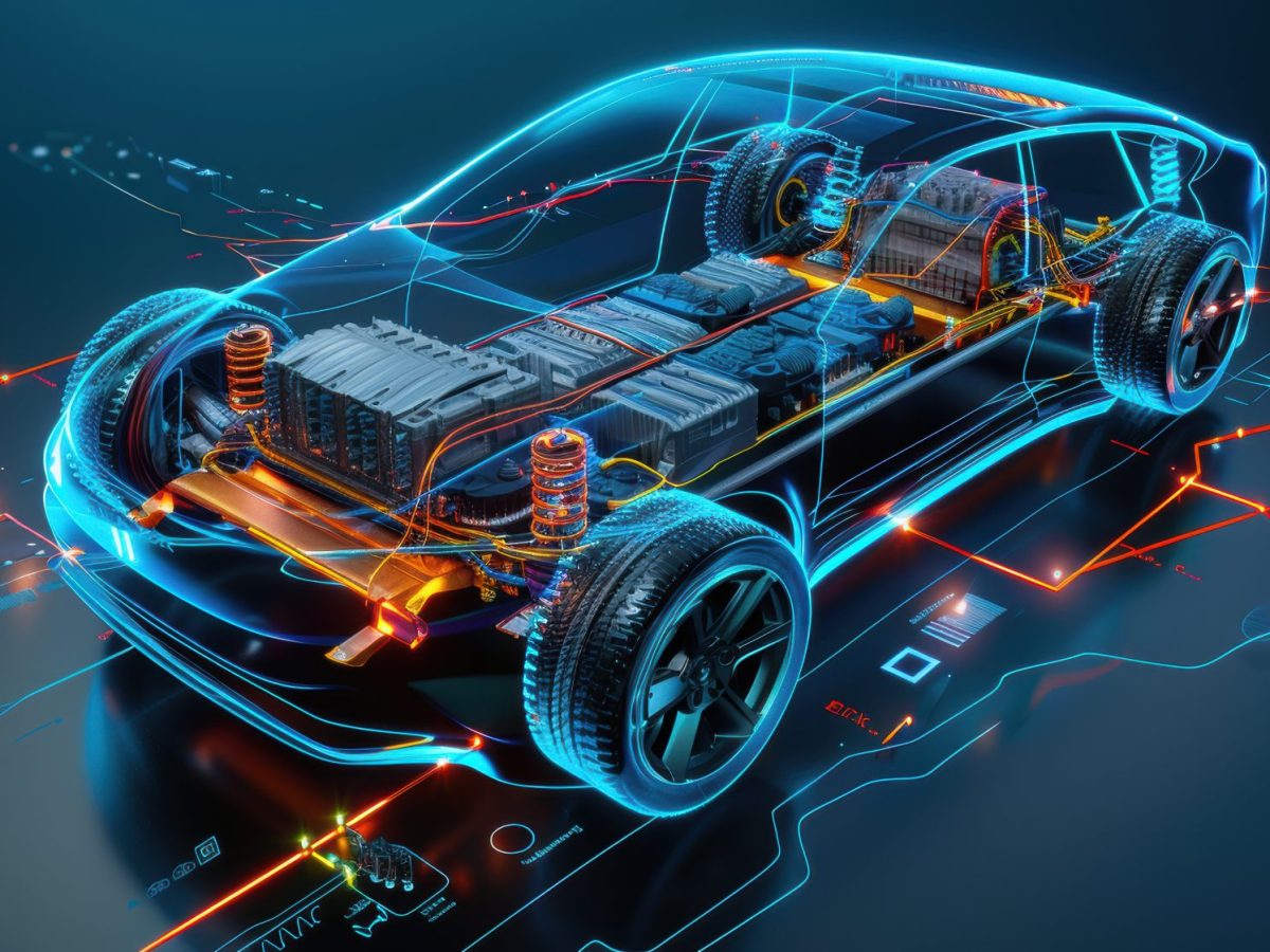 Grafik eine Elektroautos.