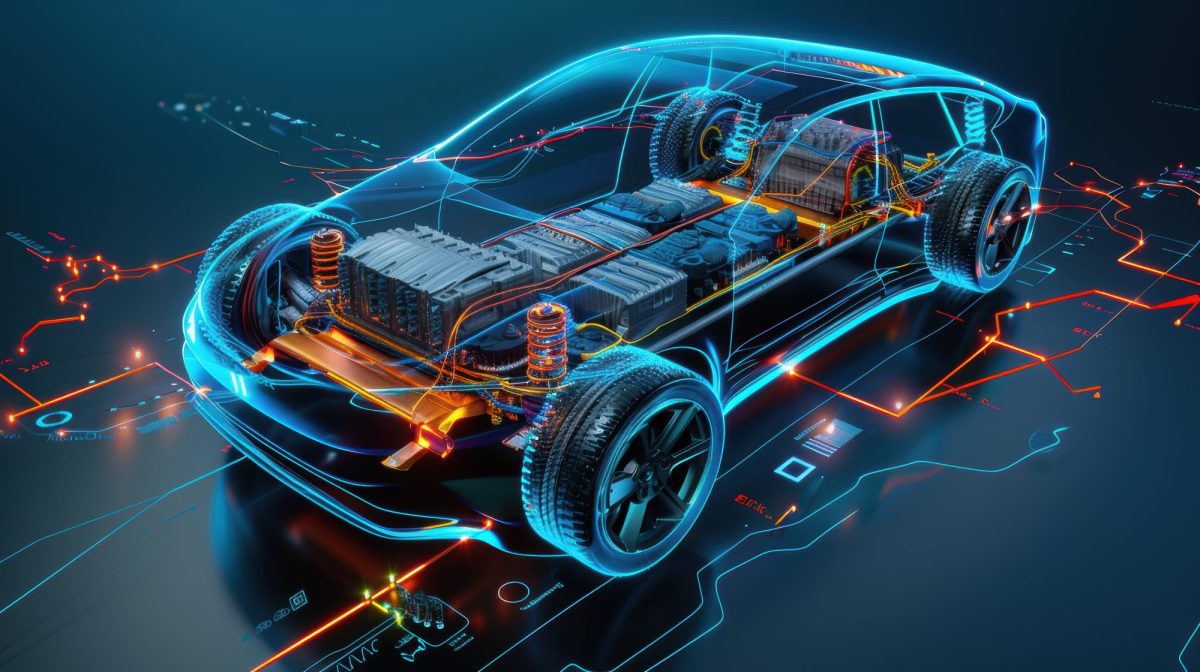 Grafik eine Elektroautos.