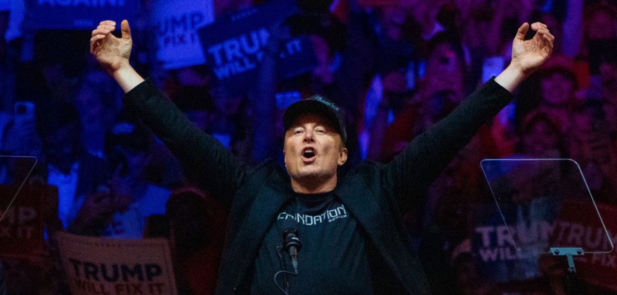 Der Milliardär Elon Musk bei einer Rede bei einer Veranstaltung der Trump-Kampagne im Madison Square Garden in New York City