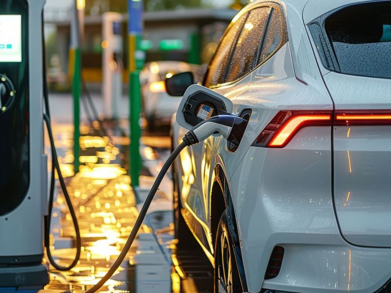 Elektroauto an einer Ladesäule