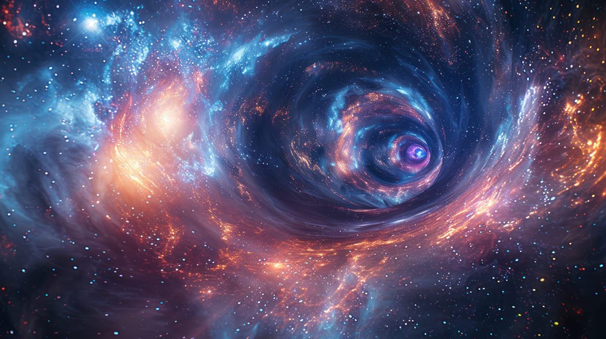 KI-generiertes Bild eines Tunnels im Weltall