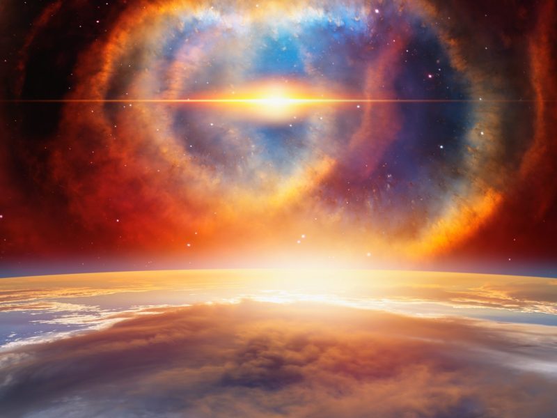 Ansicht einer Galaxie im Weltall.