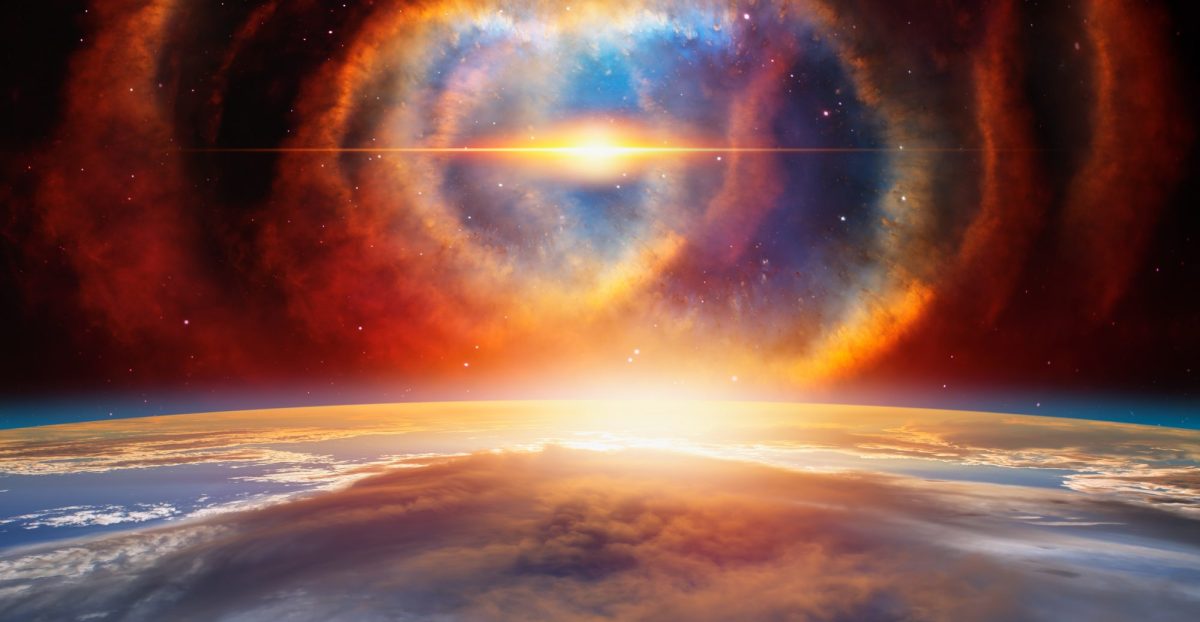 Ansicht einer Galaxie im Weltall.