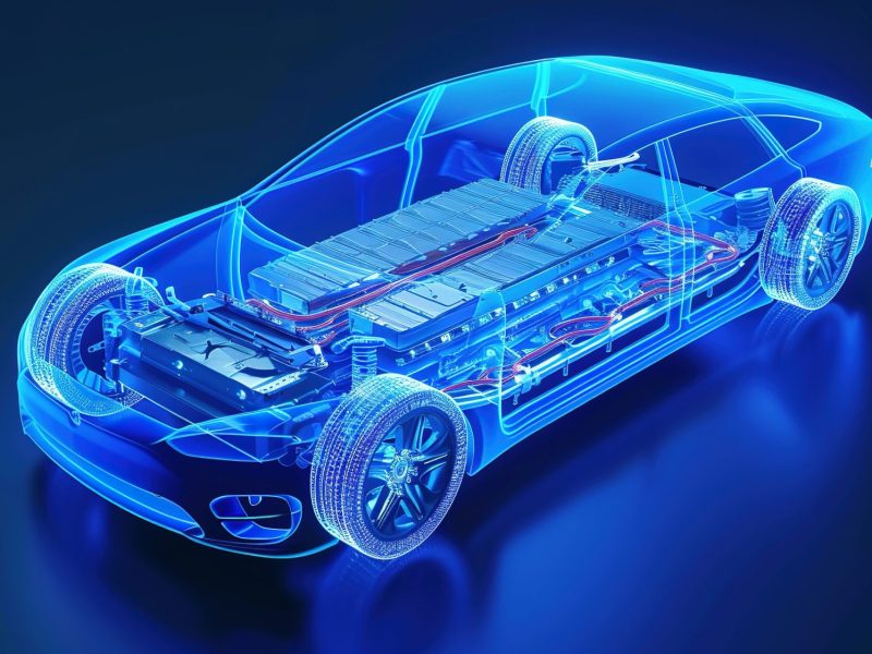KI-Grafik eines Elektroautos.