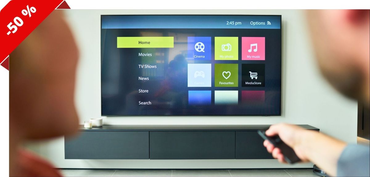 Smart-TV mit Pärchen