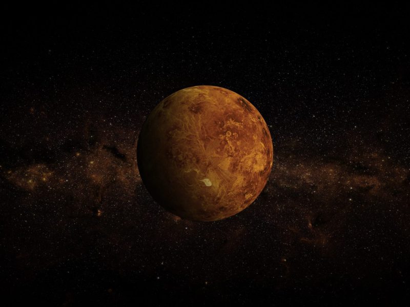 Computergestützte Aufnahme der Venus im Weltall.