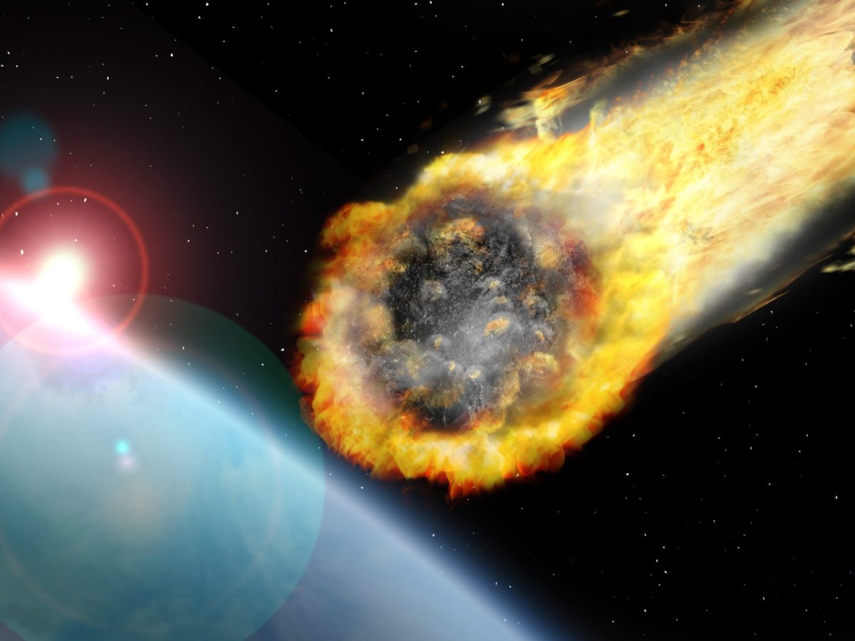Asteroid rast durchs Weltall