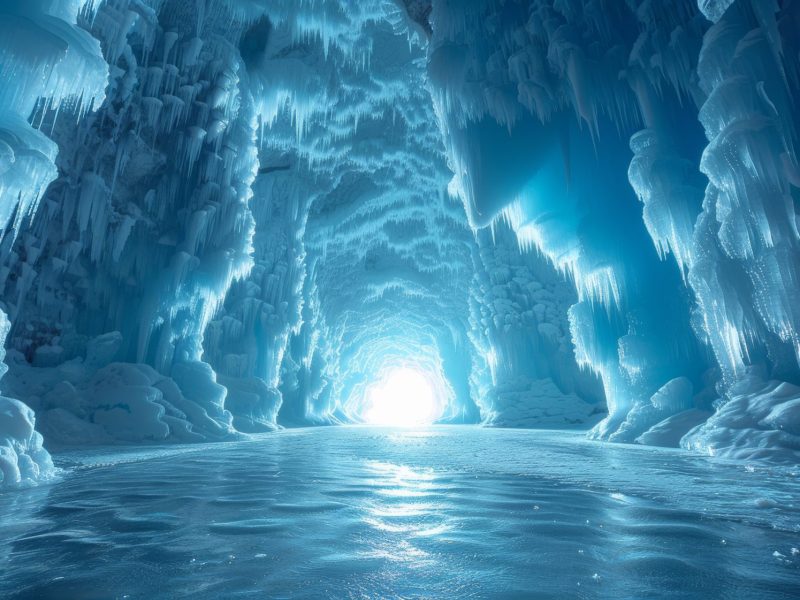 KI-generiertes einer Eis-Höhle.