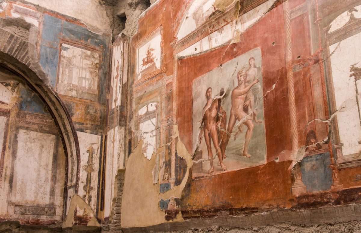 Fresko in Pompeji als archäologischer Fund.