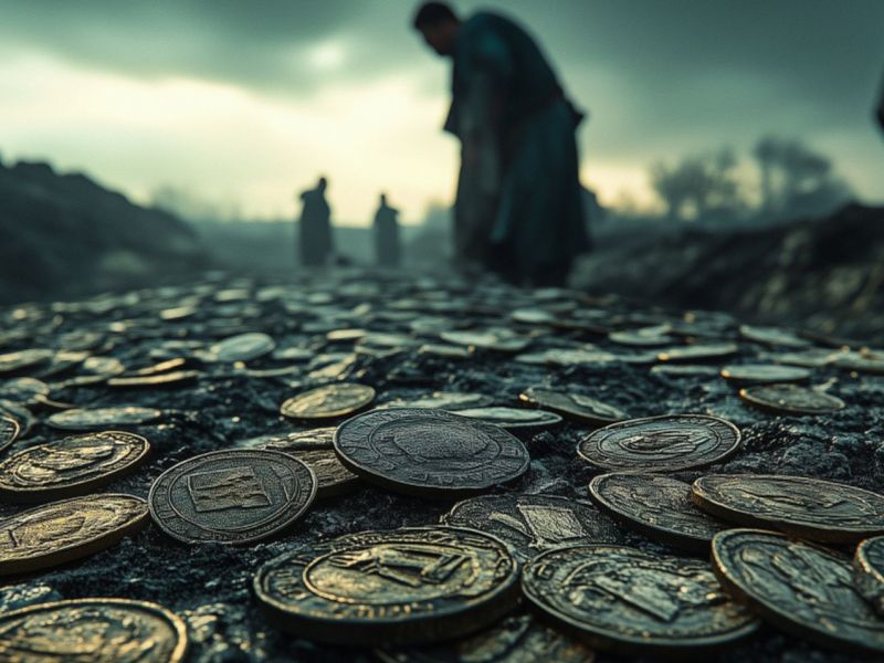 Männer graben an einem archäologischen Fund (KI-generiertes Bild).