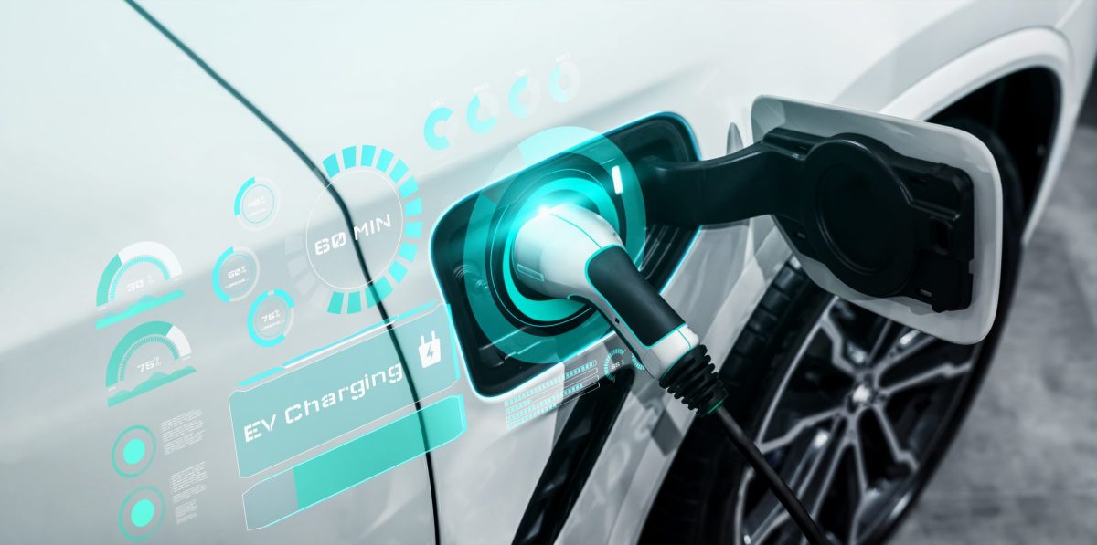 Elektroauto beim Aufladen.