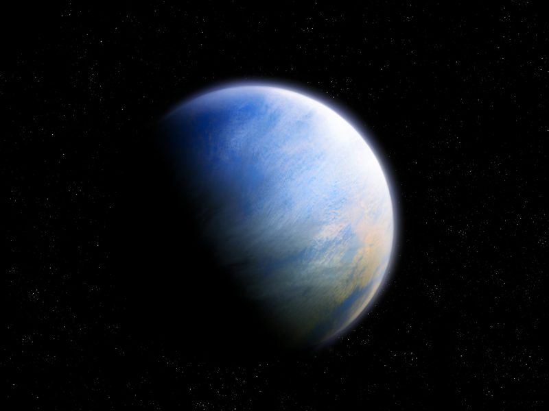 Ein Exoplanet im freien Raum.