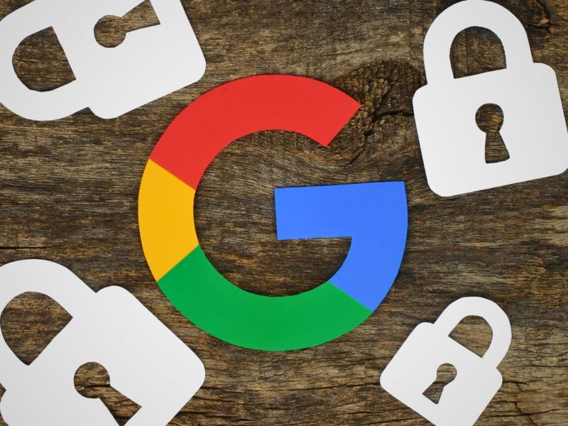 Logo von Google mit Schlössern