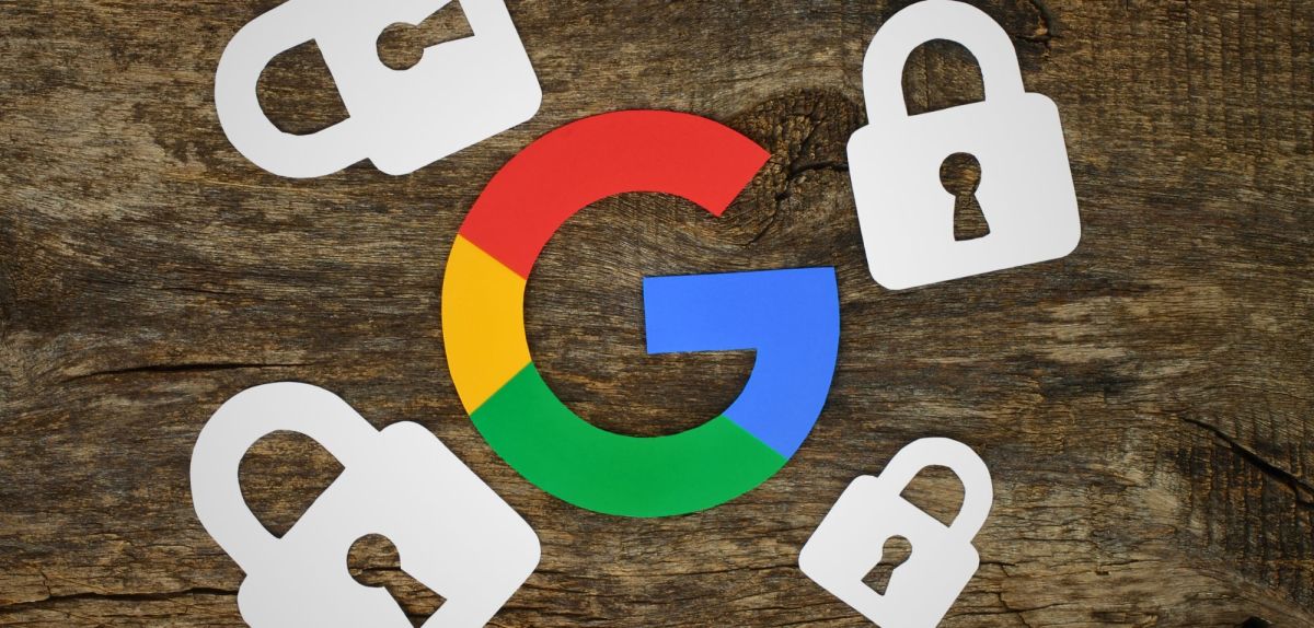 Logo von Google mit Schlössern