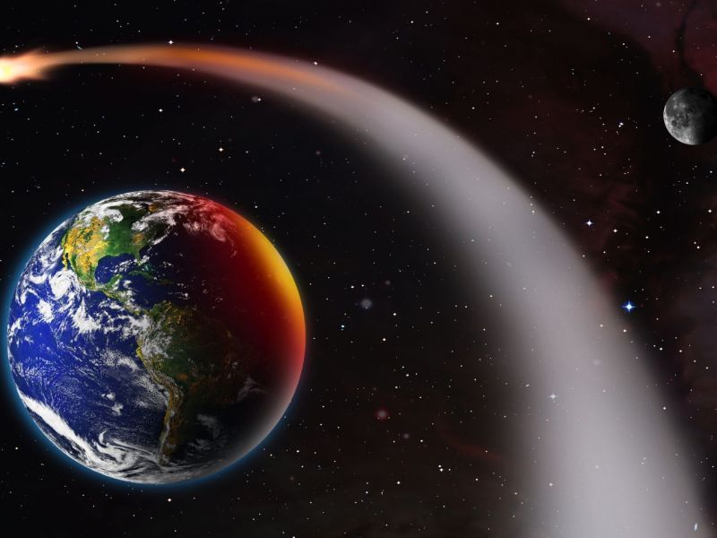 Asteroid fliegt über Erde
