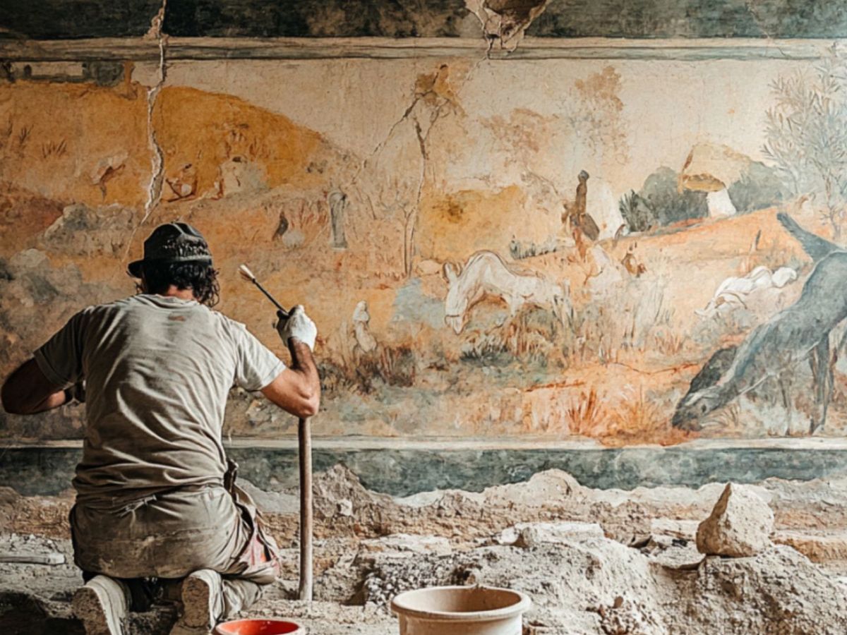 GemÃ¤lde als archÃ¤ologischer Fund (KI-generiertes Bild).