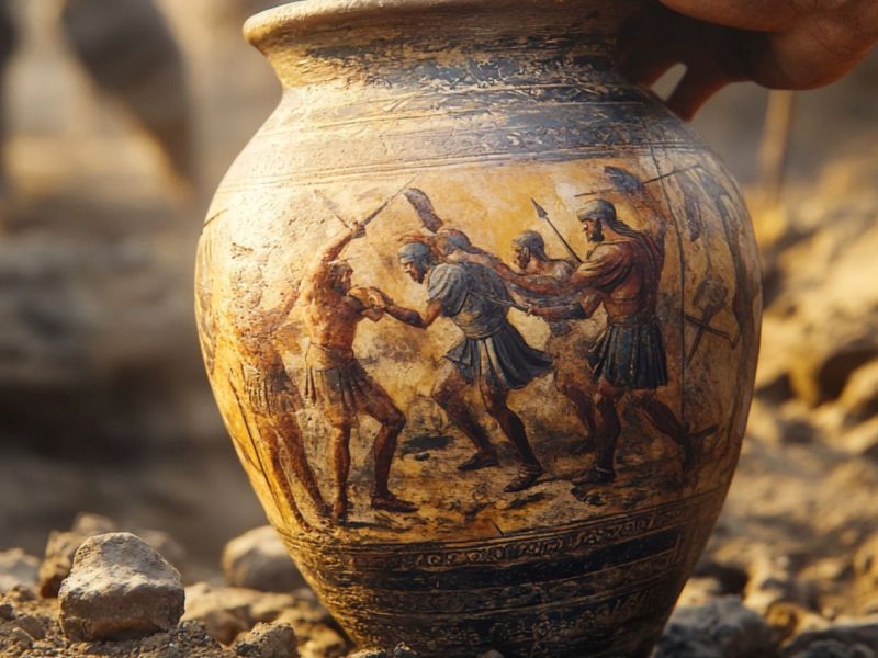 Vase als archäologischer Fund (KI-generiertes Bild)