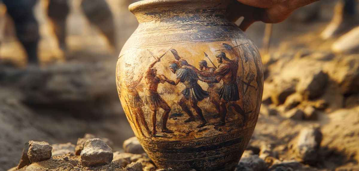 Vase als archäologischer Fund (KI-generiertes Bild)
