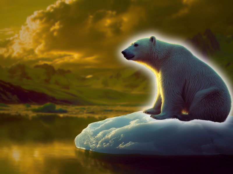 Eisbär auf einer Eisscholle