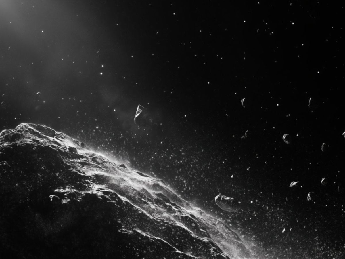 Sonde untersucht Asteroiden auf Hinweise von auÃŸerirdischem Leben (KI-generiertes Bild)