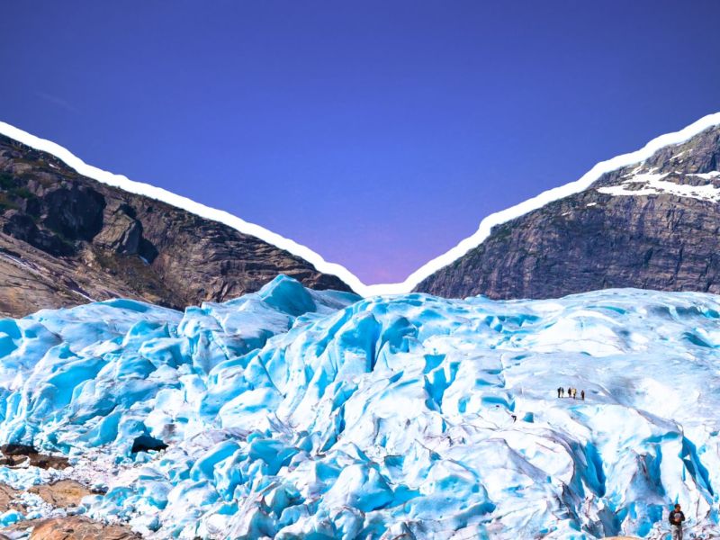 Gletscherarm des großen Jostedalsbreen-Gletschers in Norwegen
