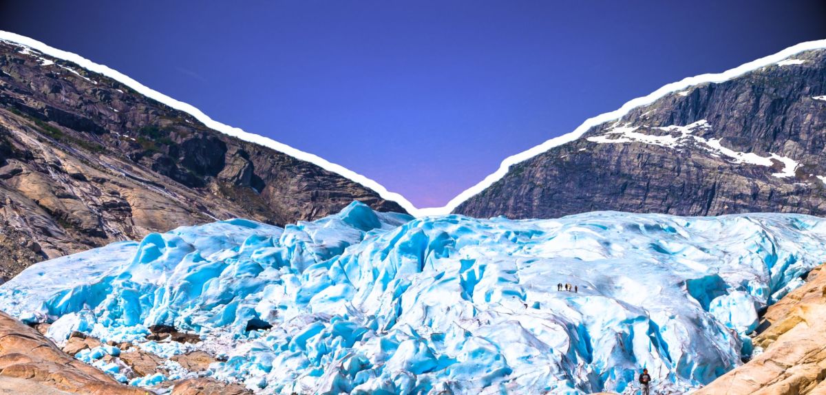 Gletscherarm des großen Jostedalsbreen-Gletschers in Norwegen