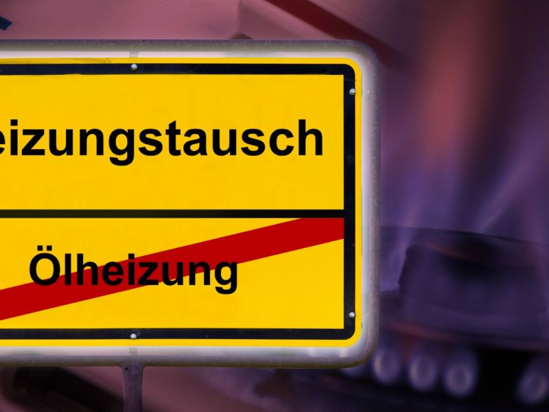 Heizungstausch-Schild