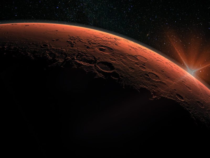 Mars im Weltall.